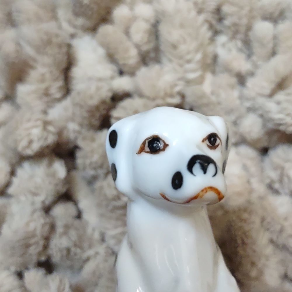 Dalmatian Dog White Black porcelain figurine 3 inches tall - Picture 6 of 6